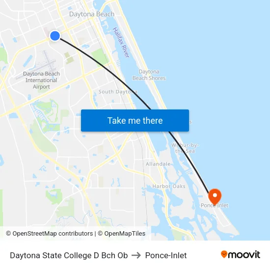 Daytona State College D Bch Ob to Ponce-Inlet map
