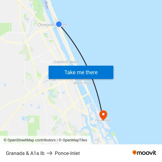 Granada & A1a Ib to Ponce-Inlet map