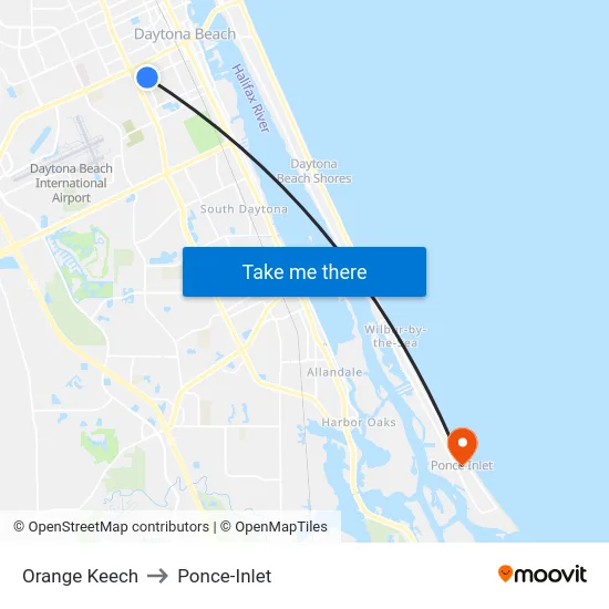 Orange  Keech to Ponce-Inlet map