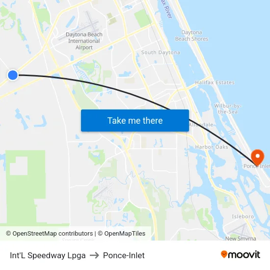 Int'L Speedway  Lpga to Ponce-Inlet map