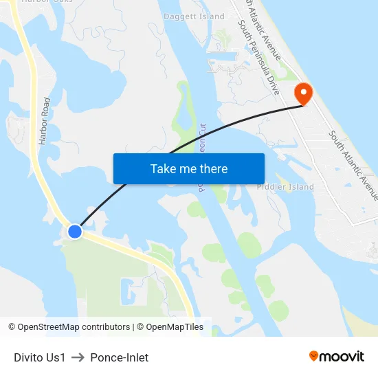 Divito  Us1 to Ponce-Inlet map