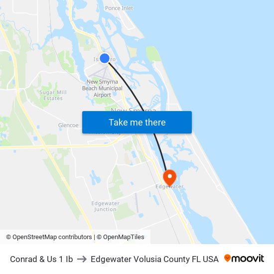 Conrad & Us 1 Ib to Edgewater Volusia County FL USA map