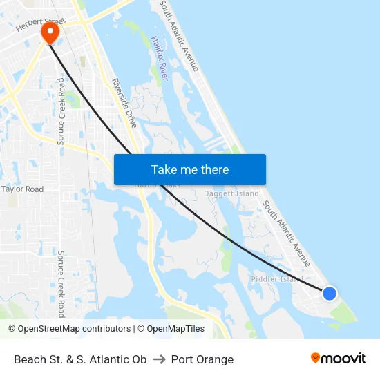Beach St. & S. Atlantic Ob to Port Orange map