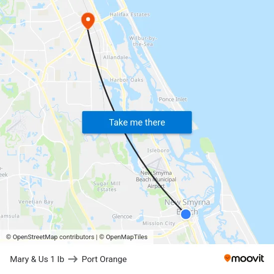 Mary & Us 1 Ib to Port Orange map