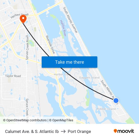 Calumet Ave. & S. Atlantic Ib to Port Orange map