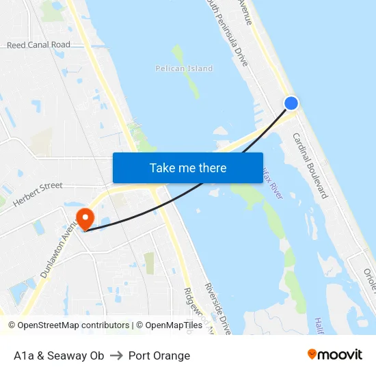A1a & Seaway Ob to Port Orange map