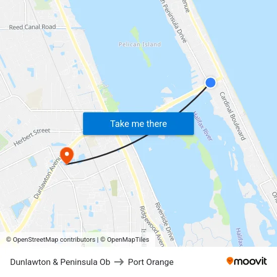 Dunlawton & Peninsula Ob to Port Orange map
