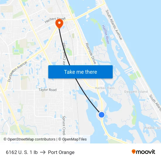 6162 U. S. 1 Ib to Port Orange map