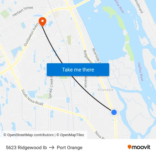 5623 Ridgewood Ib to Port Orange map