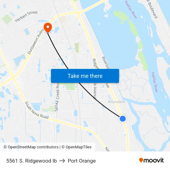5561 S. Ridgewood Ib to Port Orange map