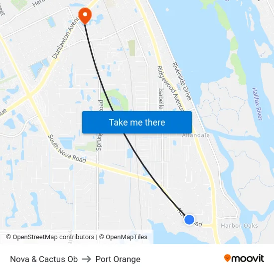 Nova & Cactus Ob to Port Orange map