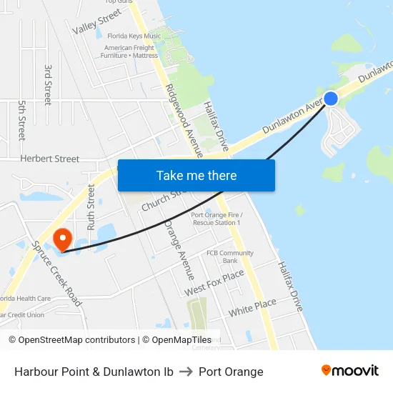 Harbour Point & Dunlawton Ib to Port Orange map