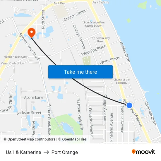 Us1 & Katherine to Port Orange map