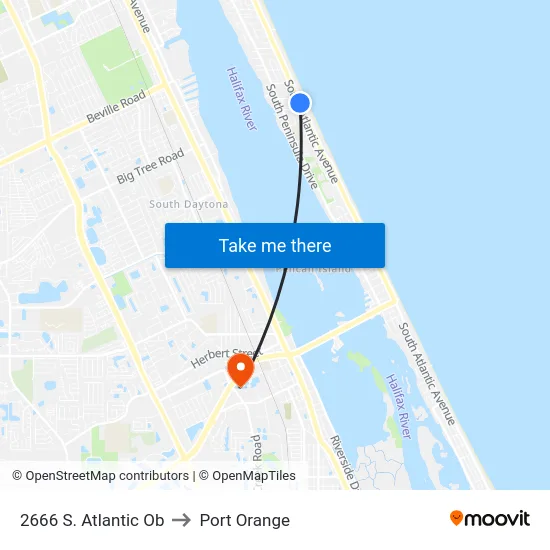 2666 S. Atlantic Ob to Port Orange map