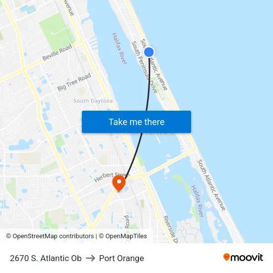 2670 S. Atlantic Ob to Port Orange map