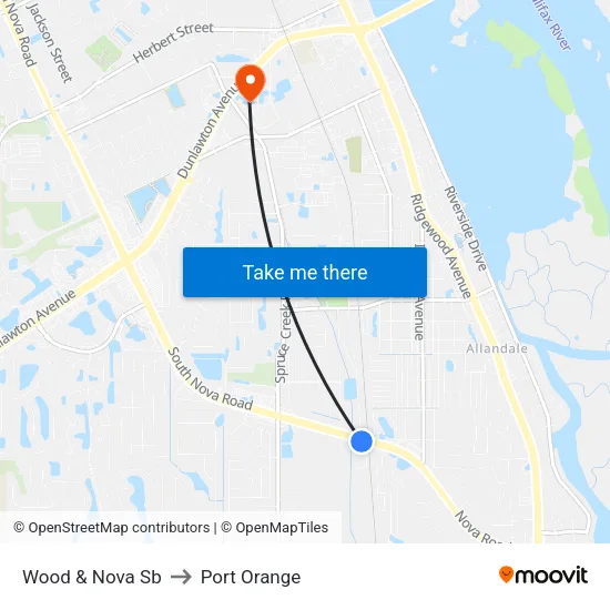 Wood & Nova Sb to Port Orange map
