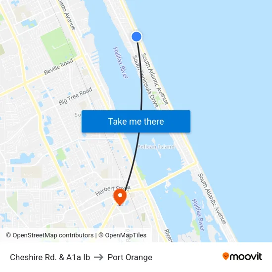 Cheshire Rd. & A1a Ib to Port Orange map