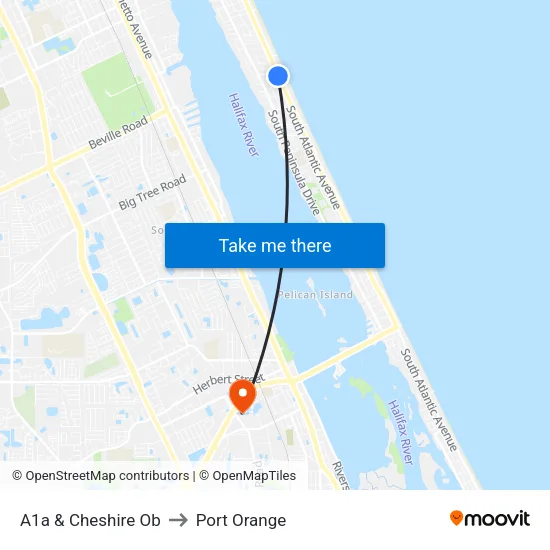 A1a & Cheshire Ob to Port Orange map