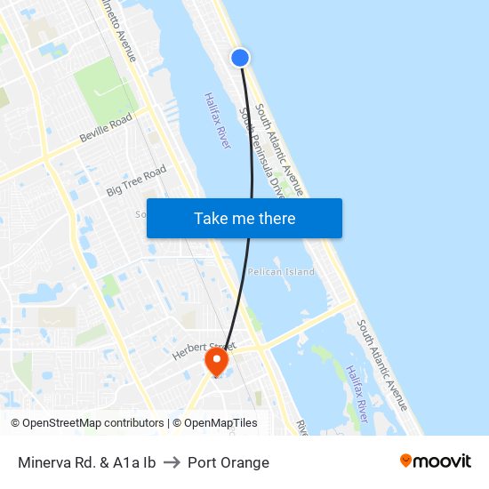 Minerva Rd. & A1a Ib to Port Orange map