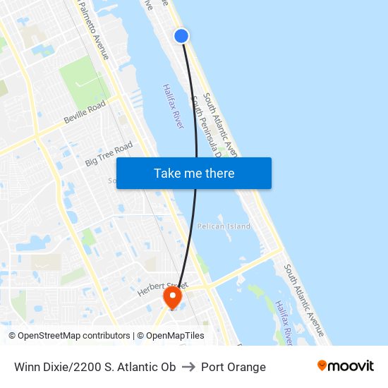 Winn Dixie/2200 S. Atlantic Ob to Port Orange map
