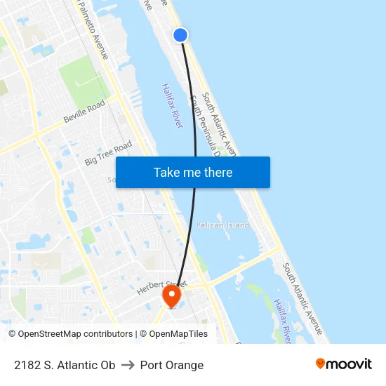 2182 S. Atlantic Ob to Port Orange map