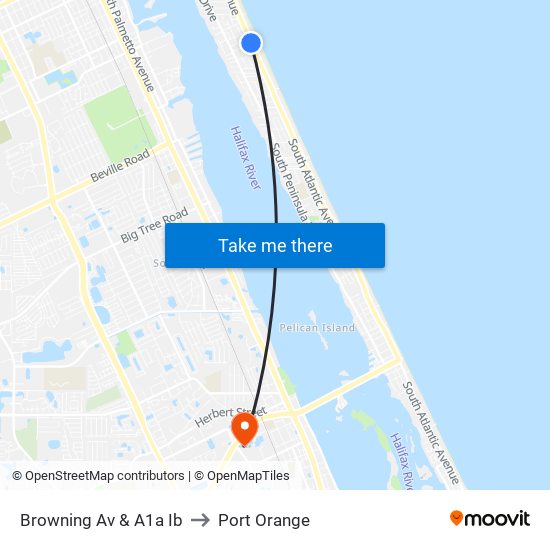 Browning Av & A1a Ib to Port Orange map