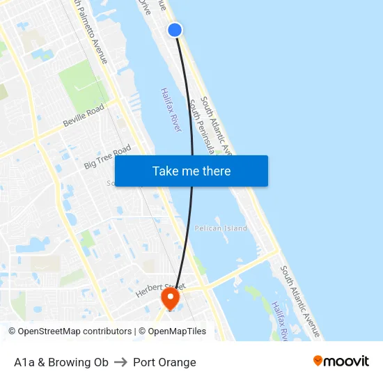 A1a & Browing Ob to Port Orange map