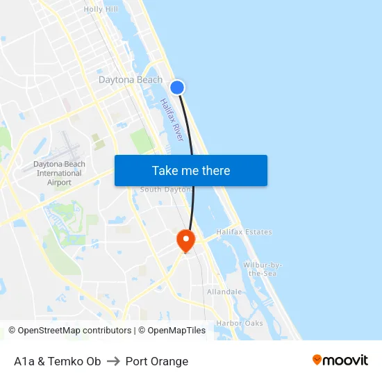 A1a & Temko Ob to Port Orange map