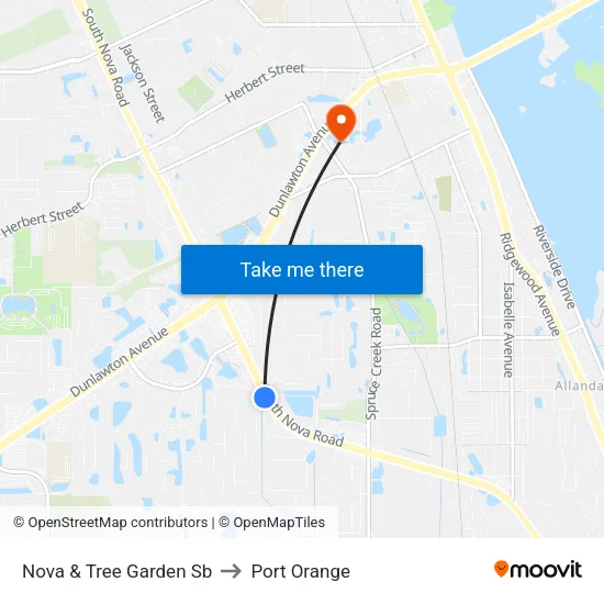 Nova & Tree Garden Sb to Port Orange map