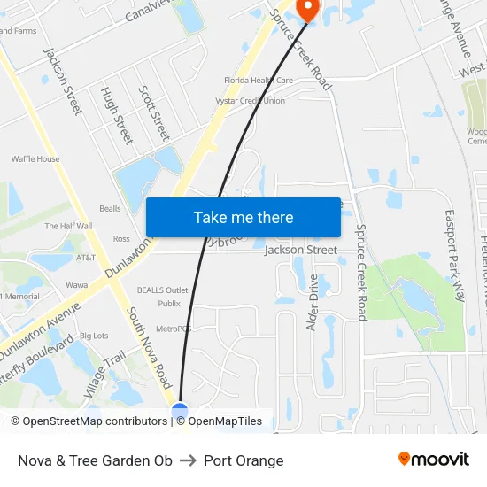 Nova & Tree Garden Ob to Port Orange map