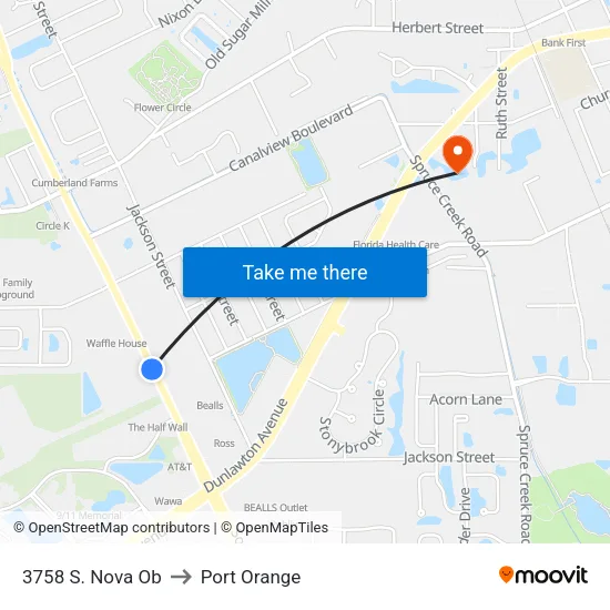 3758 S. Nova Ob to Port Orange map