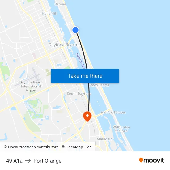 49 A1a to Port Orange map