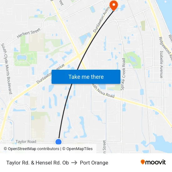 Taylor Rd. & Hensel Rd. Ob to Port Orange map