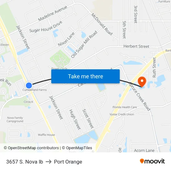 3657 S. Nova Ib to Port Orange map