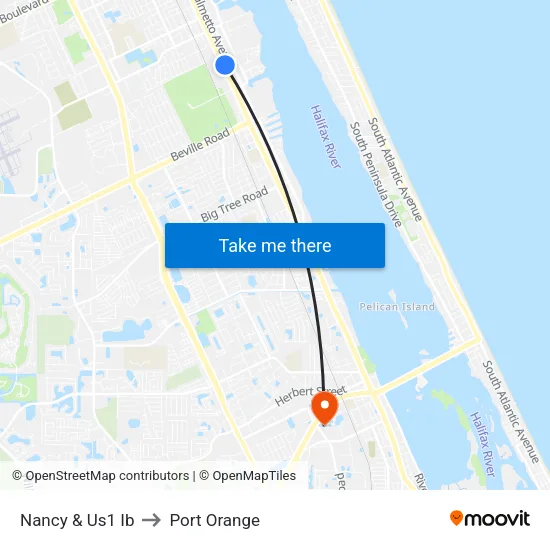 Nancy & Us1 Ib to Port Orange map