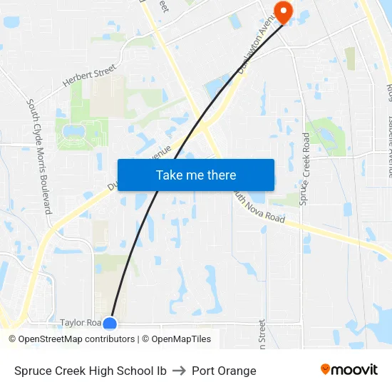 Spruce Creek High School Ib to Port Orange map