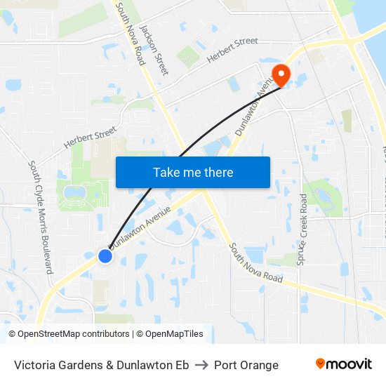 Victoria Gardens & Dunlawton Eb to Port Orange map