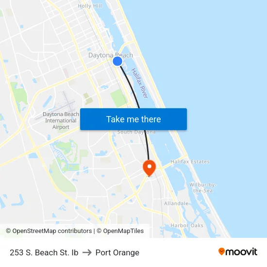 253 S. Beach St.  Ib to Port Orange map