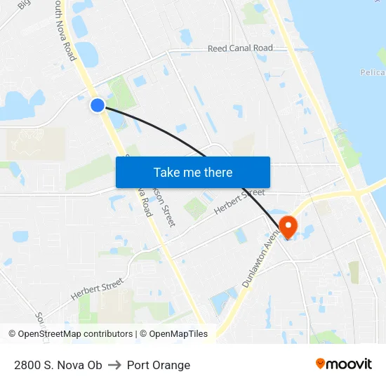 2800 S. Nova Ob to Port Orange map