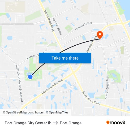 Port Orange City Center Ib to Port Orange map