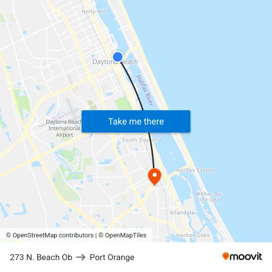 273 N. Beach  Ob to Port Orange map