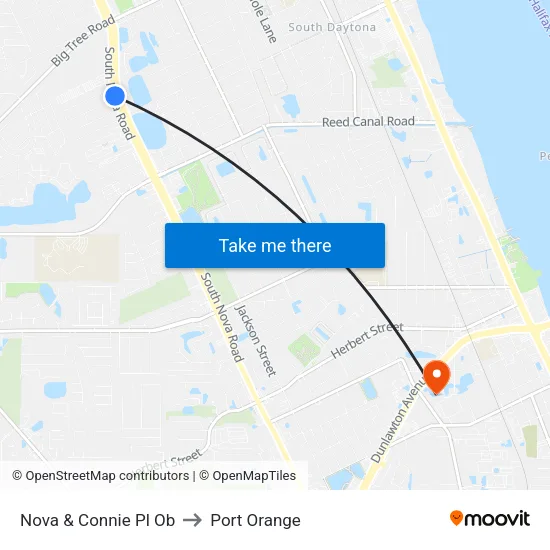 Nova & Connie Pl Ob to Port Orange map