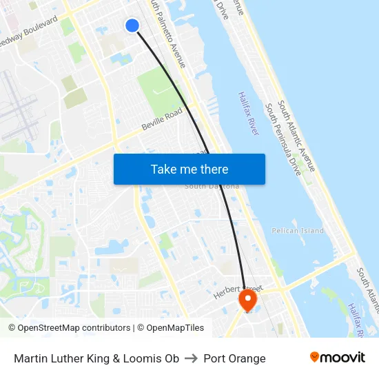 Martin Luther King & Loomis Ob to Port Orange map