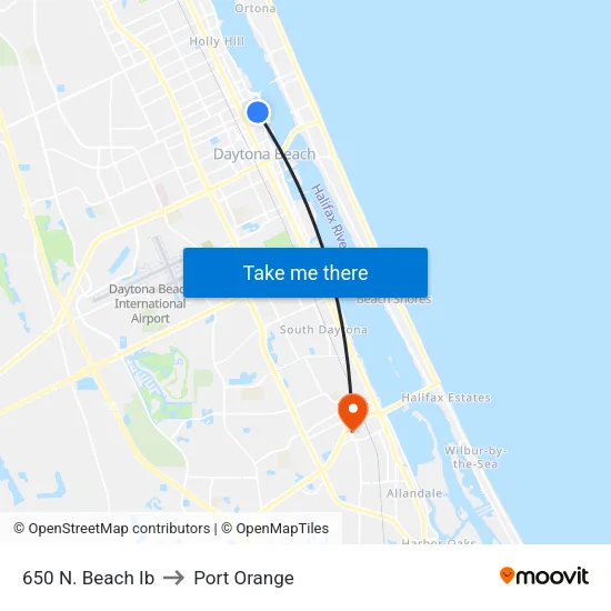650 N. Beach Ib to Port Orange map