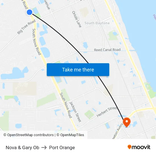 Nova & Gary Ob to Port Orange map