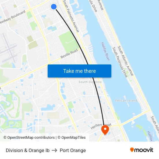 Division & Orange Ib to Port Orange map