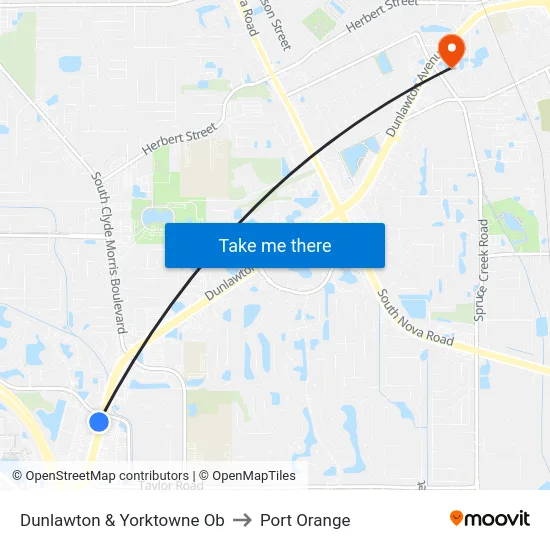 Dunlawton & Yorktowne Ob to Port Orange map