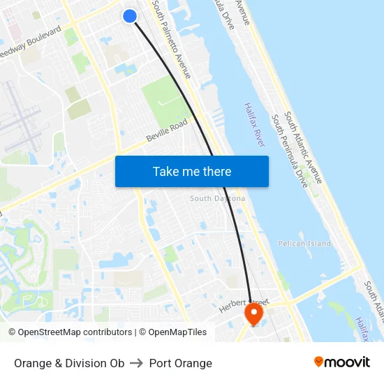 Orange & Division Ob to Port Orange map