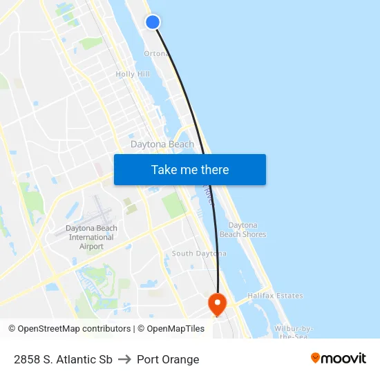 2858 S. Atlantic Sb to Port Orange map