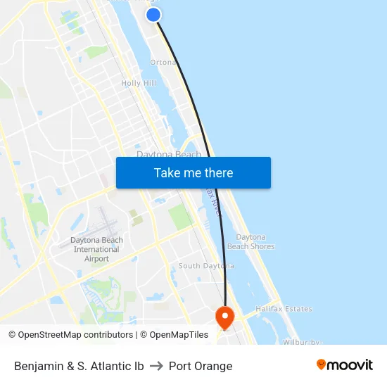 Benjamin & S. Atlantic Ib to Port Orange map